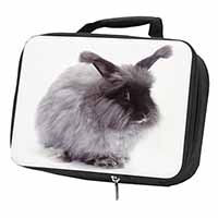 Silver Angora Rabbit Black Insulated School Lunch Box/Picnic Bag