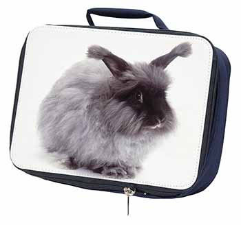 Silver Angora Rabbit Navy Insulated School Lunch Box/Picnic Bag