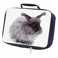 Silver Angora Rabbit Navy Insulated School Lunch Box/Picnic Bag