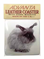 Silver Angora Rabbit Single Leather Photo Coaster