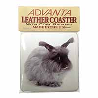 Silver Angora Rabbit Single Leather Photo Coaster