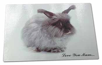 Large Glass Cutting Chopping Board Angora Rabbit 