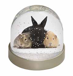 Rabbit and Guinea Pigs Print Snow Globe Photo Waterball