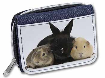 Rabbit and Guinea Pigs Print Unisex Denim Purse Wallet