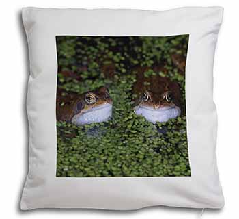 Pond Frogs Soft White Velvet Feel Scatter Cushion