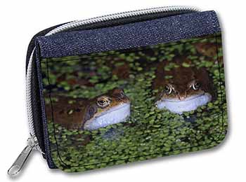 Pond Frogs Unisex Denim Purse Wallet