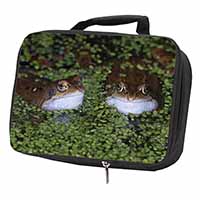 Pond Frogs Black Insulated School Lunch Box/Picnic Bag