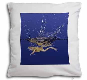 Diving Frog Soft White Velvet Feel Scatter Cushion