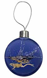 Diving Frog Christmas Bauble