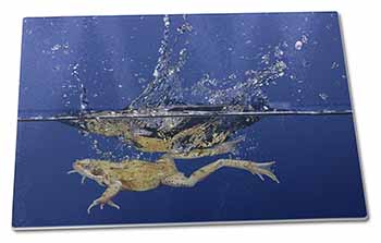 Large Glass Cutting Chopping Board Diving Frog