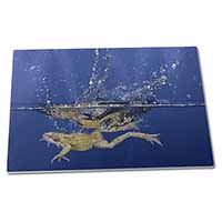 Large Glass Cutting Chopping Board Diving Frog