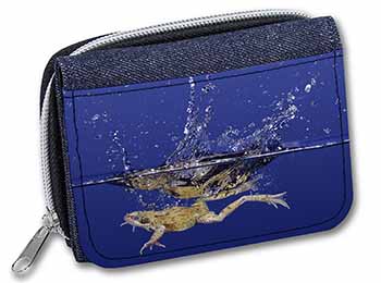 Diving Frog Unisex Denim Purse Wallet