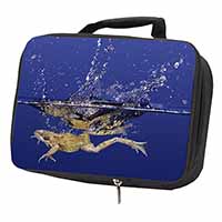Diving Frog Black Insulated School Lunch Box/Picnic Bag