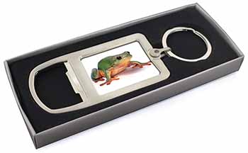 Tree Frog Reptile Chrome Metal Bottle Opener Keyring in Box