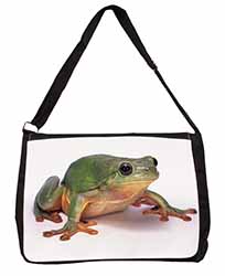 Tree Frog Reptile Large Black Laptop Shoulder Bag School/College
