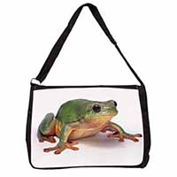 Tree Frog Reptile Large Black Laptop Shoulder Bag School/College