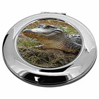 Crocodile Print Make-Up Round Compact Mirror