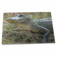Large Glass Cutting Chopping Board Crocodile Print