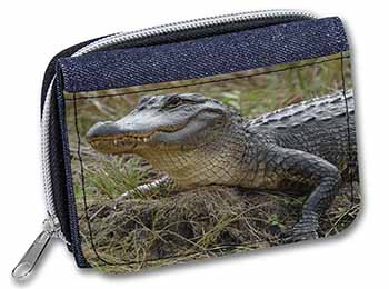 Crocodile Print Unisex Denim Purse Wallet