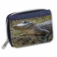 Crocodile Print Unisex Denim Purse Wallet