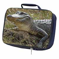Crocodile Print Navy Insulated School Lunch Box/Picnic Bag