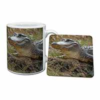 Crocodile Print Mug and Coaster Set