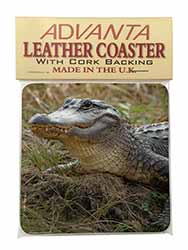 Crocodile Print Single Leather Photo Coaster