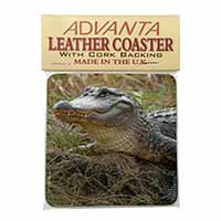 Crocodile Print Single Leather Photo Coaster