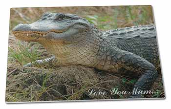 Large Glass Cutting Chopping Board Crocodile 