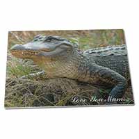 Large Glass Cutting Chopping Board Crocodile 