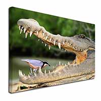 Nile Crocodile, Bird in Mouth Canvas X-Large 30"x20" Wall Art Print