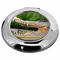 Nile Crocodile, Bird in Mouth Make-Up Round Compact Mirror