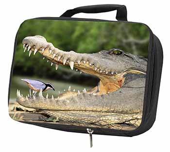 Nile Crocodile, Bird in Mouth Black Insulated School Lunch Box/Picnic Bag