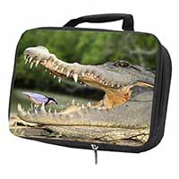 Nile Crocodile, Bird in Mouth Black Insulated School Lunch Box/Picnic Bag