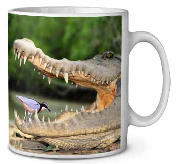 Nile Crocodile, Bird in Mouth Ceramic 10oz Coffee Mug/Tea Cup