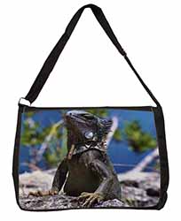 Lizard Large Black Laptop Shoulder Bag School/College