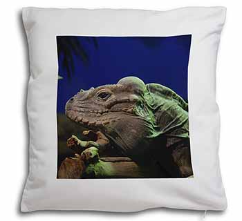 Iguana Lizard Soft White Velvet Feel Scatter Cushion