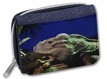 Iguana Lizard Unisex Denim Purse Wallet