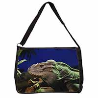 Iguana Lizard Large Black Laptop Shoulder Bag School/College - Advanta Group®