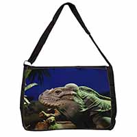 Iguana Lizard Large Black Laptop Shoulder Bag School/College