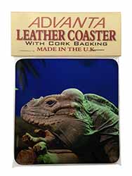 Iguana Lizard Single Leather Photo Coaster