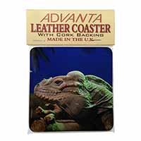 Iguana Lizard Single Leather Photo Coaster