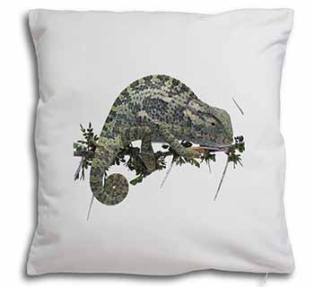 Chameleon Lizard Soft White Velvet Feel Scatter Cushion