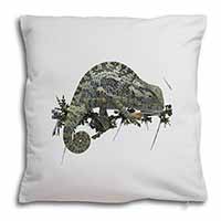 Chameleon Lizard Soft White Velvet Feel Scatter Cushion