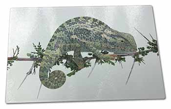 Large Glass Cutting Chopping Board Chameleon Lizard