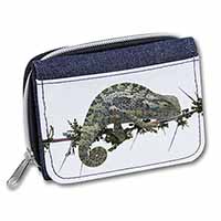 Chameleon Lizard Unisex Denim Purse Wallet