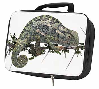 Chameleon Lizard Black Insulated School Lunch Box/Picnic Bag