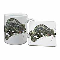 Chameleon Lizard Mug and Coaster Set