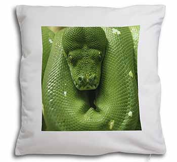 Green Tree Python Snake Soft White Velvet Feel Scatter Cushion