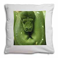 Green Tree Python Snake Soft White Velvet Feel Scatter Cushion